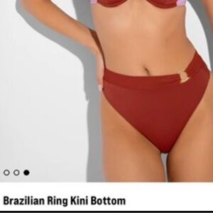 Deep Rust Red “Brazilian Ring Bikini Bottom”